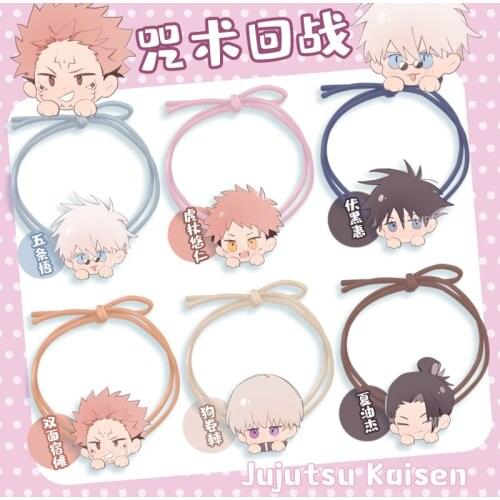 Anime Jujutsu Kaisen Inumaki Toge Geto Suguru Itadori Yuji Acrylic Cute Head Rope Headwear Accessories Hair Ring Cosplay