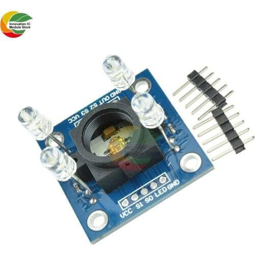 TCS230 TCS3200 Detector Module Color Recognition Sensor for Arduino Board Diy DC 3V-5V Microcontroller Bright White LED Light