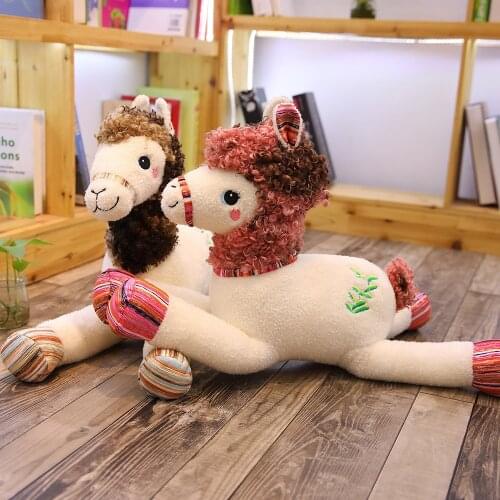 2019 Newest Hot Alpaca Plush Toy 55/80cm Height Camel Cream Llama Stuffed Animals Kids Doll Cute Gifts Plush Toys for Children