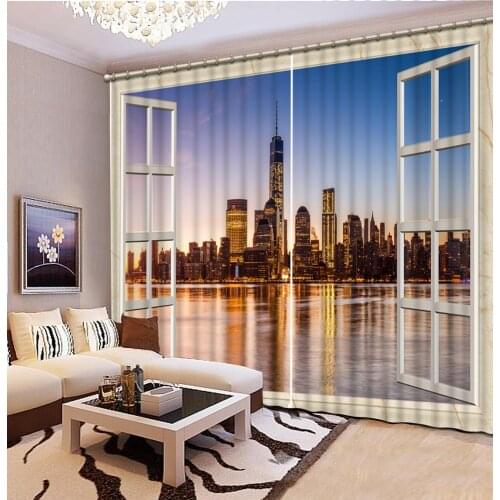 Luxury 3D Window Curtain living room building night curtains for bedroom hotal home curtains High-precision Shade