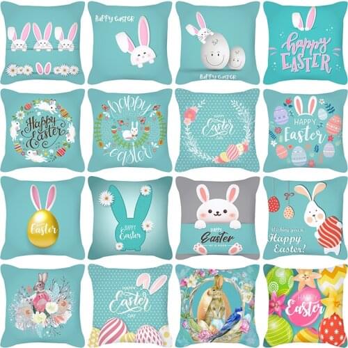 Cute cartoon rabbit Easter Personality Pillowcase Pillowcase Cushion cover Car sofa back cushion cover
