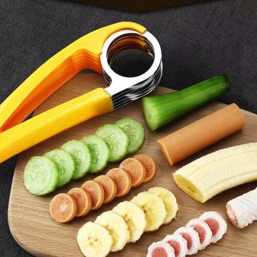 Banana Slicer Banana Cutter Stainless Steel Cutter Tool For Bananas Vegetable Cucumber Hotdog Fruitkitchen tools