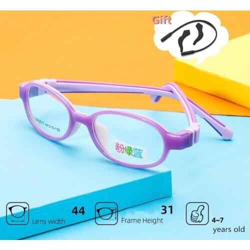 Toddler Child Ultralight Detachable Children Glasses Boys&Girls Soft Silicone Oval Goggles Kids Solid Color Optical Frame