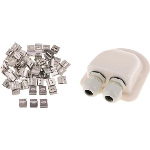 1Pcs Roof Solar Panel Cable Entry + 50 Pcs Stainless Steel S Solar Cable Clips