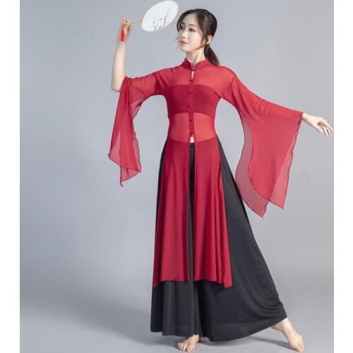 Vintage Oriental Belly Dance Dress Chinese Cheongsam Yarn Antiquity Classical Hanfu Uniforms Clothing Female Performance Costume