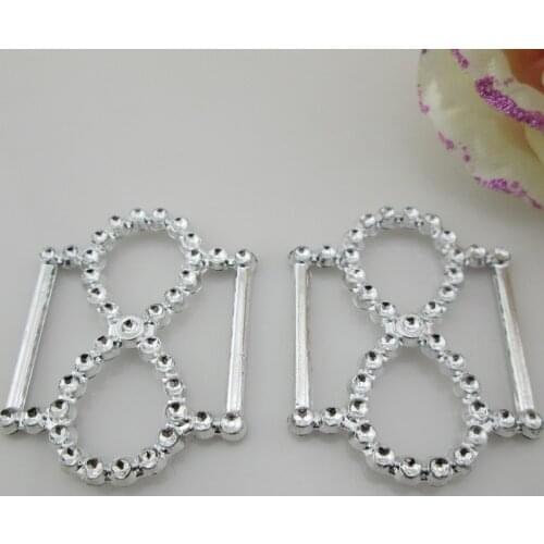 AB57 24mm)20pcs Gorgeous Rhinestone Buckle Wedding Supplies