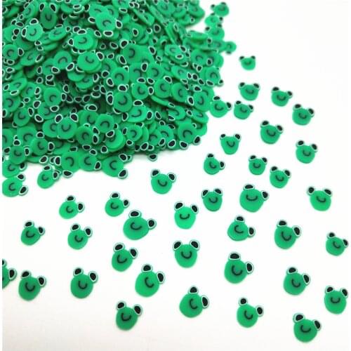 20g/lot Green Frog Polymer Clay Slices for DIY Crafts 5mm Plastic Klei Mud Particles Animal Clays
