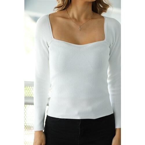 Women Autumn Fashion Streetwear Long Sleeve Square Neck casual Blouse Turkish Quality Black White Red Blue