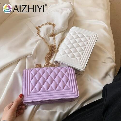 Lady Baguette Bags Mini PU Leather Shoulder Bags for Women Fashion Lattice Pattern Designed Handbags Female Travel