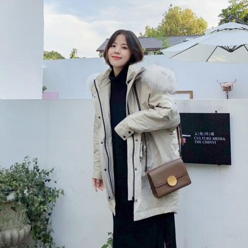 Plus Size Winter Female Jacket Large Fur Hooded Brand Duck Down Coat Thick Warm Clothes Long Down Coat LW1527