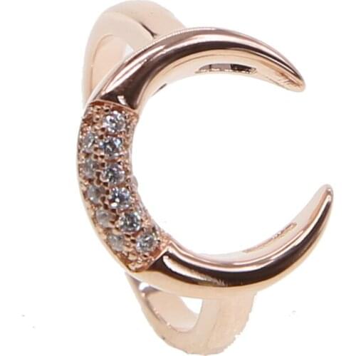 Pink rose gold color horn shape Moon Midi Ring Horn 2018 popular Vintage Stone Knuckle Rings Women Anillos Mujer Jewelry