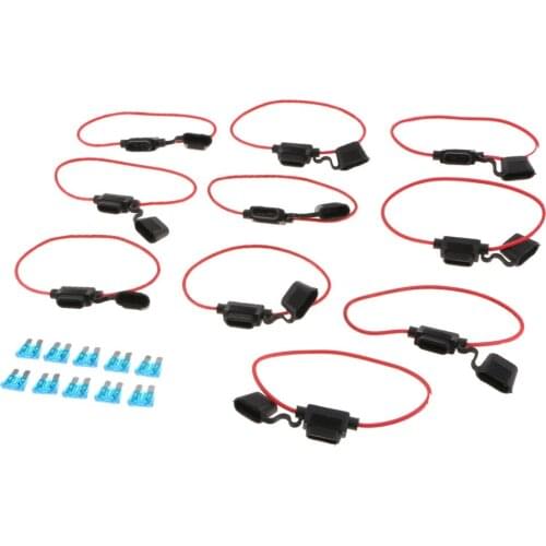 10PCS Car Add-a-circuit Fuse ATM APM Auto 15A Blade Fuse Holder TAP Adapter