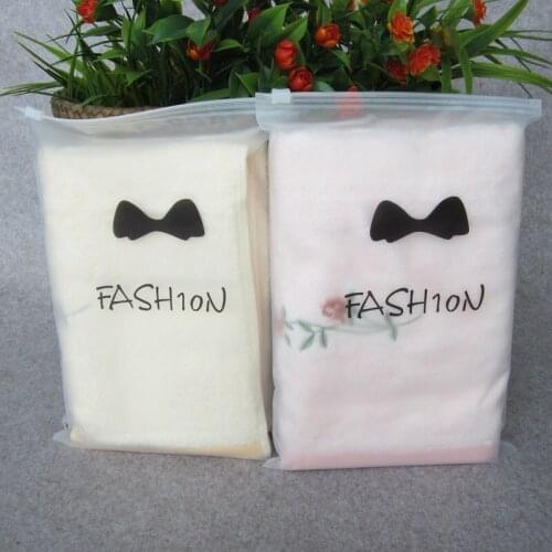 100pcs Plastic transparent fashion zip lock bag cloth socks towels shirt packaging storage bags