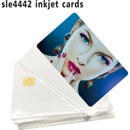 200pcs/lot inkjet printable PVC IC Card With SLE4442 Chip , Contact Smart PVC Composite Card for Epson / Canon inkjet Printer