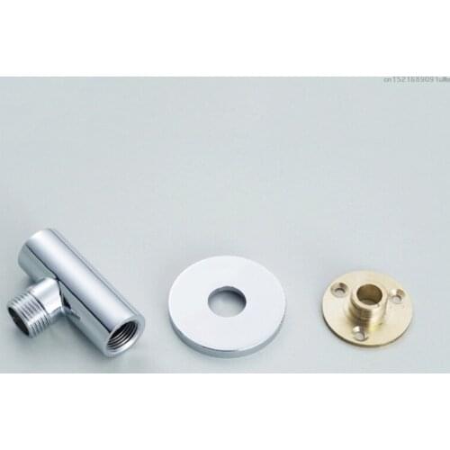 2018 Chrome Shower Arm Flange Holder Brass Hose Connector Wall Suction Cup Wall Mount