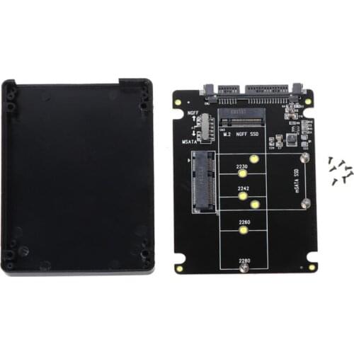 2In1 MSATA/M.2 to SATA3 Adapter Card Enclosure Box for 2.5" SSD PC Computer