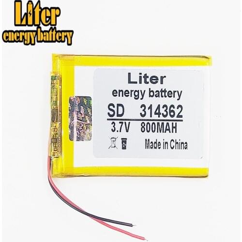 314362 3.7V 800MAH 304060 Polymer lithium ion / Li-ion battery for TOY,POWER BANK,GPS,mp3,mp4,cell phone,speaker