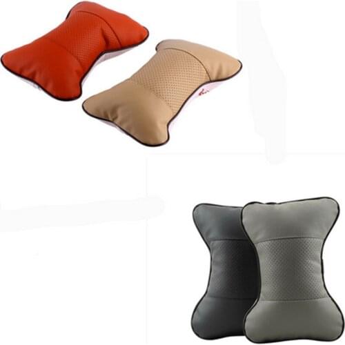 4 Colors leather Hole-digging headrest Car Headrest Supplies Neck Auto Safety car seat covers headrest