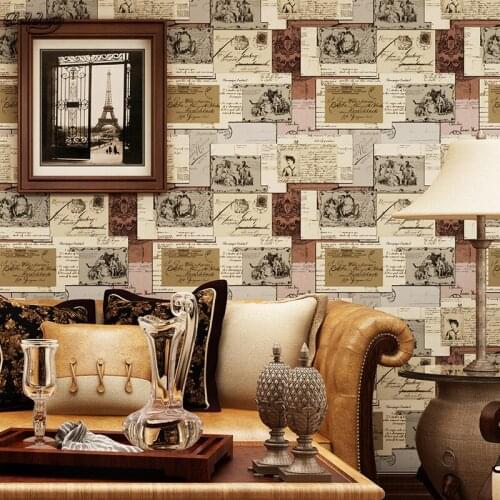 Beibehang Personality Rural Letter Envelope Letter Stamp Paper Warm Background Wallpaper Pure Environment Decoration