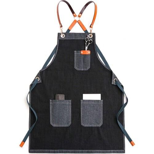 Apron Kitchen Household Denim Barber Barber Barber Florist Male and Female Work Clothes