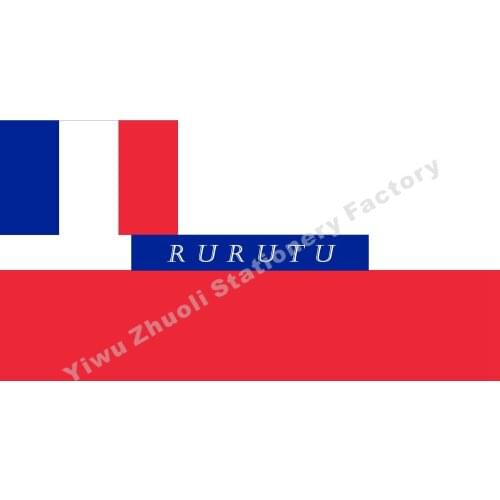 France Drapeau Protectorat Francais RuRutu 1858 Flag 150X90cm (3x5FT) 120g 100D High Quality Banner Free Shipping