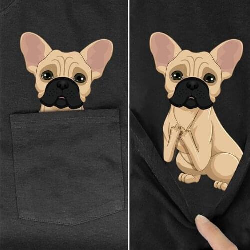 T Shirt Fashion Brand summer pocket funny dog printed t-shirt men for women shirts Hip hop tops black cotton tees style-8