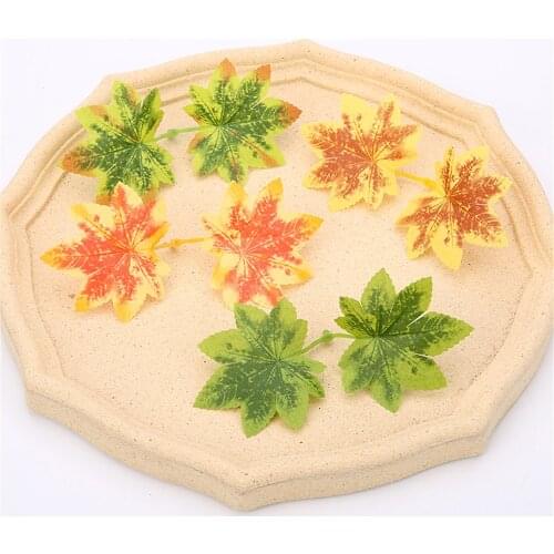 10Pcs Artificial Maple Leaves Autumn Decorations Fall Fake Leaves Plants DIY Wedding Valentines Day Flowers Wreath Crafts Decor