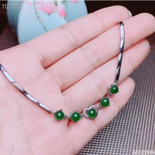 KJJEAXCMY fine jewelry 925 sterling silver inlaid natural jasper hand bracelet new female vintage jade bracelet support testing