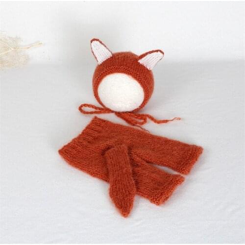 Newborn Fox SET Photo Prop Newborn Hat Pants Baby Boy Girl Set of Bonnet and Romper Baby Fox hat