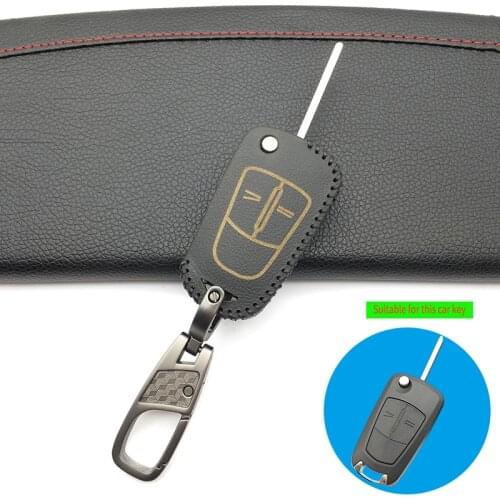 Good Quality Leather Car Key Cover Case For Opel Vectra C Astra H Corsa D Zafira 2 Buttons Flip Folding Remote Key