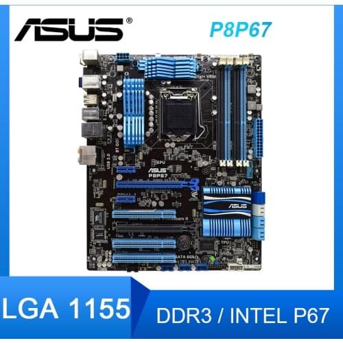 For ASUS P8P67 Motherboard intel P67LGA 1155 DDR3 32GB P8 P67 Desktop Computer ATX USB3.0 SATA II Used PC Mainboard