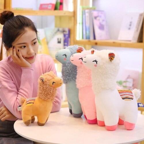 25cm-45cm Lovely Alpaca Llama Plush Toy Animal Stuffed Animal Dolls Soft Plush Sheep For Kids Girls Birthday Xmas Gifts 4 Colors
