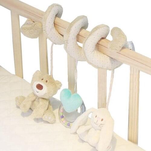 Cute Bear Rabbit Soft baby bed Hanging toy Spiral Activity rabbit Round the Bed Baby Educational Rattles Toys