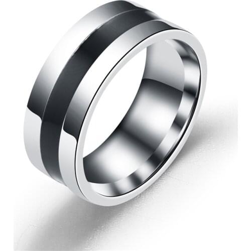 AsJerlya Trendy Jewelry Ring Simple Design Hoop Titanium Stainless Steel Anniversary Rings For Women Men Anillos Mujer
