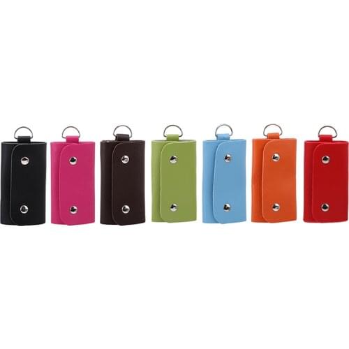 Fashion Gift Keychain Organizer Leather Buckle Key Wallet Car Keychain Women Men Key Case Housekeeper Holders Organizer Key Bag