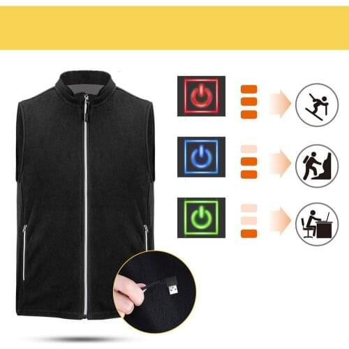 2019 USB Heating Vest Outdoor Men Electric Heated Vest Winter Thermal Camping Hiking Hunting Jacket Outdoor heated Vest +Size