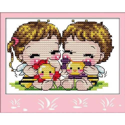 Smilingly cross stitch kit cartoon 14ct 11ct count print canvas stitches embroidery DIY handmade needlework plus