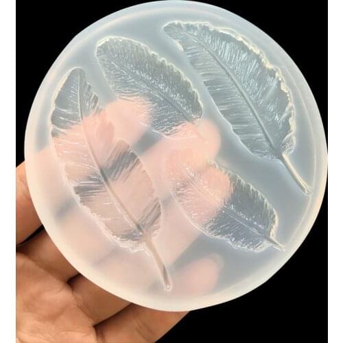 The new mirror crystal epoxy silicone mold DIY Handmade feather mobile phone pendant