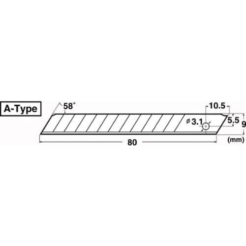 New Cutter BA-100 Spare Replacement Blade small art blade 9mm 58 degrees 50pcs blade/Pack for D-400 D-1000 C-400 C-1500