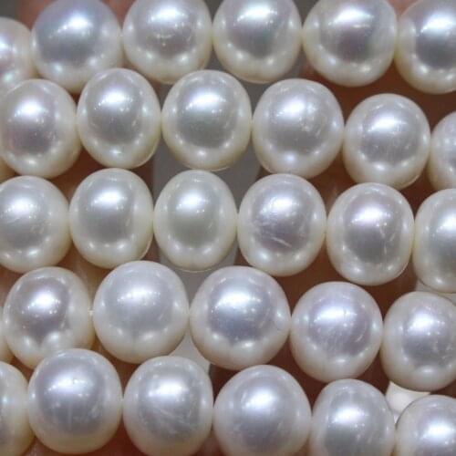 9-10 Natural Freshwater Pearl Choker Necklace Fine Jewelry For Women 16 Inches DIY Strand
