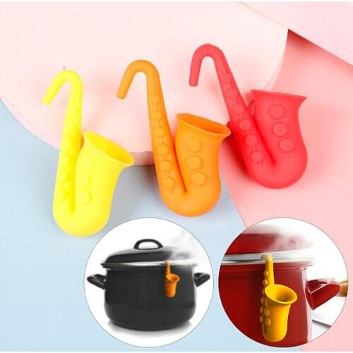 Raise The Lid Anti-overflow Device For Boiling Soup Silicone Saxophone Shape Kitchen Tools Home Reusable Cooking Tools