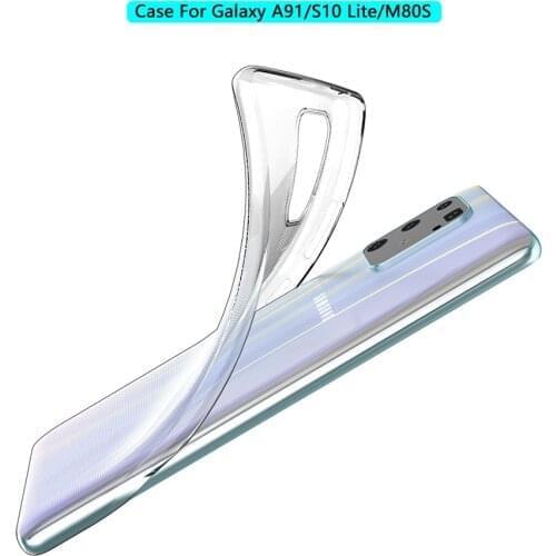 Clear Case for Samsung A91 Transparent TPU Dropproof Shockproof Phone Case for Samsung Galaxy A91 2020 Protection Cover