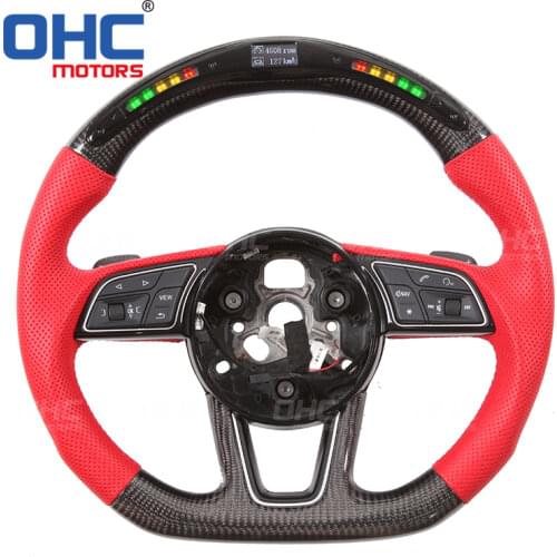 Real Carbon Fiber LED Steering Wheel compatible for Au-di A1 A2 A3 A4 A6 Q3 Q5 Q7 S3 S4 S5 S6 S7