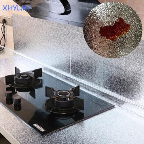 Self-adhesive Kitchen Stickers Thickening Cabinet Moisture-Proof Aluminum Foil Paper Tile High Temperature Oil-Proof For Wall