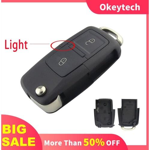 OkeyTech Folding Flip Replacement Car Key Shell For VW Golf 4 5 Passat b5 b6 polo Touran For Seat for Skoda Remote Key Case Fob