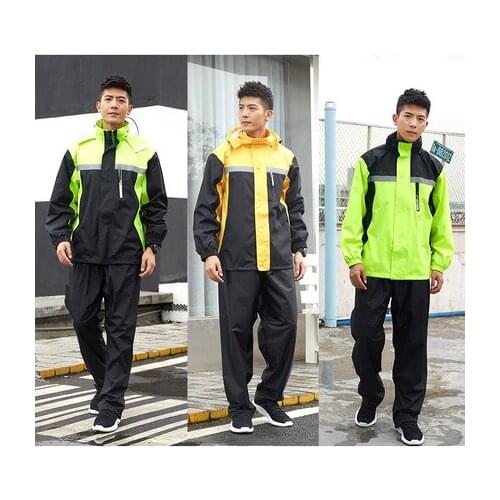 [TB03]Raincoat rain pants suit long section thick body split riding waterproof mens electric motorcycle double layer womens ja