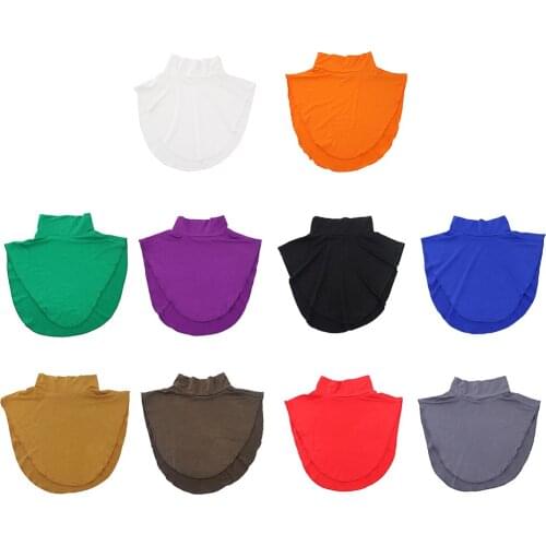 Women Muslim Fake Collar Detachable Modal Turtleneck Top Dickey