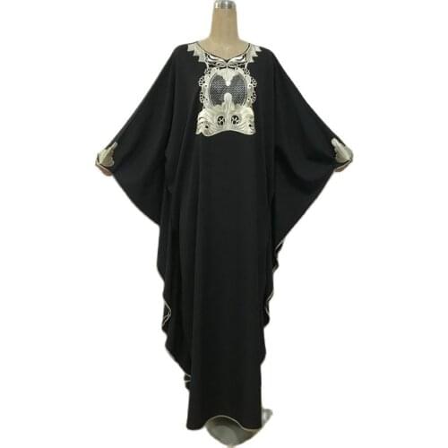 Factory direct F847 aliexpress ebay Muslim embroidered dubai Turkey bat sleeve long gown plus-size womans gown