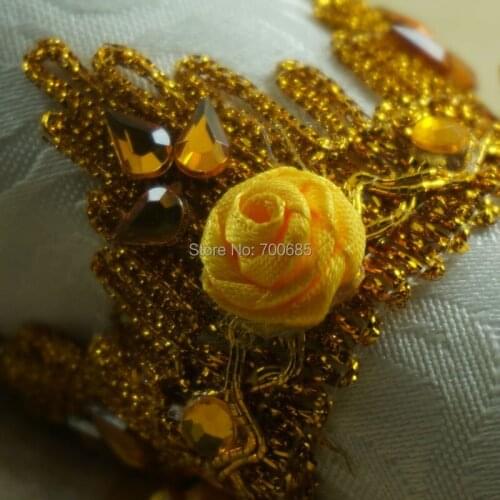 Gold crown napkin ring, crystal decoration napkin holder
