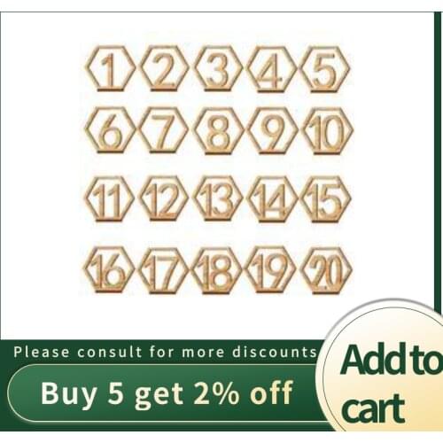 1-20 Numbers Wood Signs Wedding Hexagon Table Number Wooden Table Numbers Rustic Wedding Engagement Seat Numbers Sign